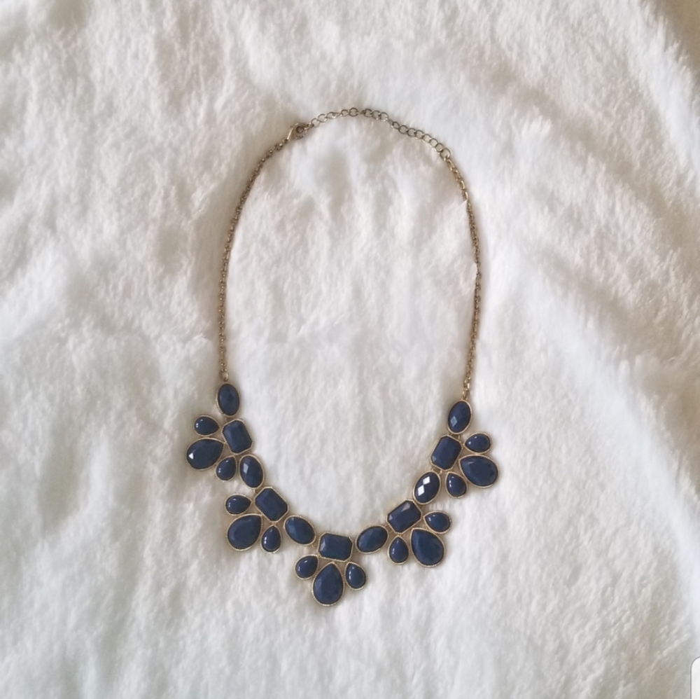 💙 Navy and gold choker necklace